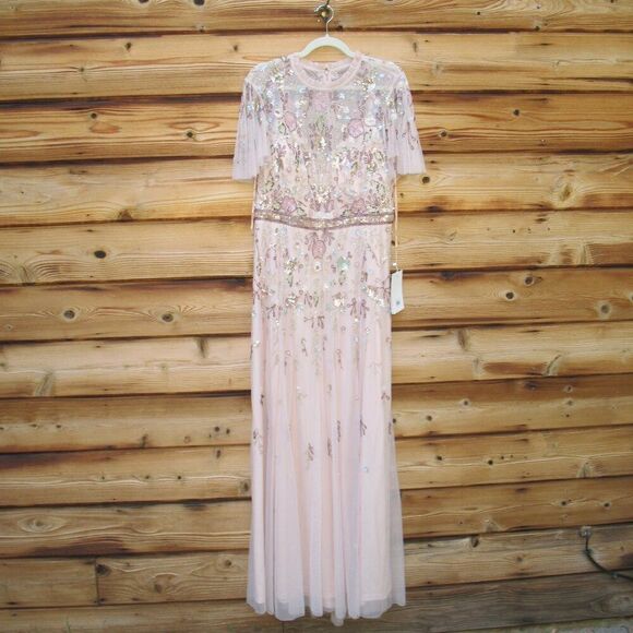 Mac Duggal 9136 EMBELLISHED HIGH NECK BUTTERFLY SLEEVE GOWN Dress - Picture 5 of 13